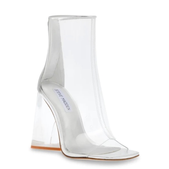 Steve Madden Shoes - FLAWED - NEW Steve Madden Tyro Clear Transparent Squared Peep size 8